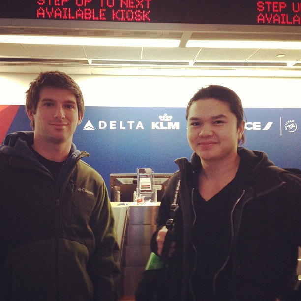 Mike with Alan in the airport