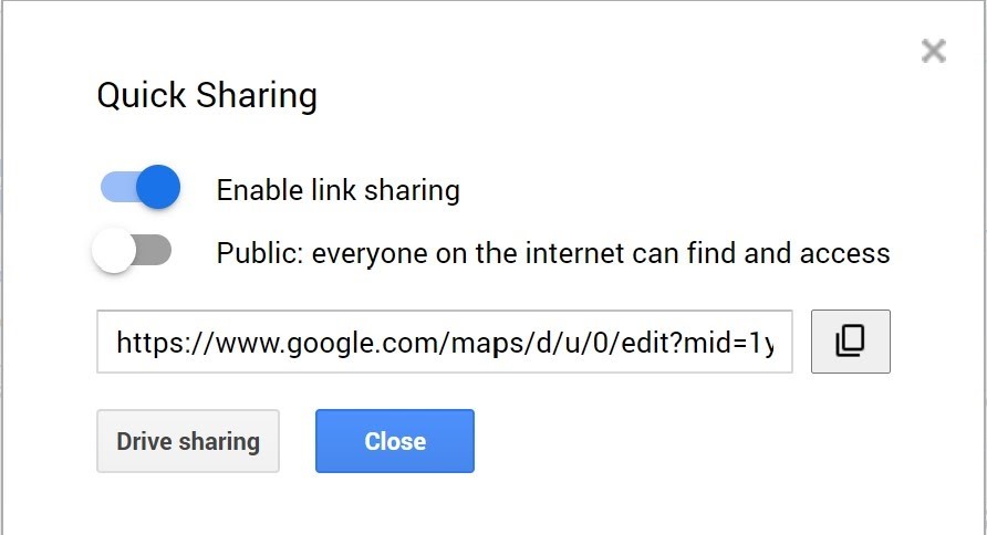 Enable the link sharing