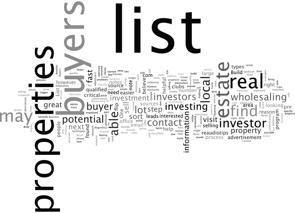 Real estate buyers list