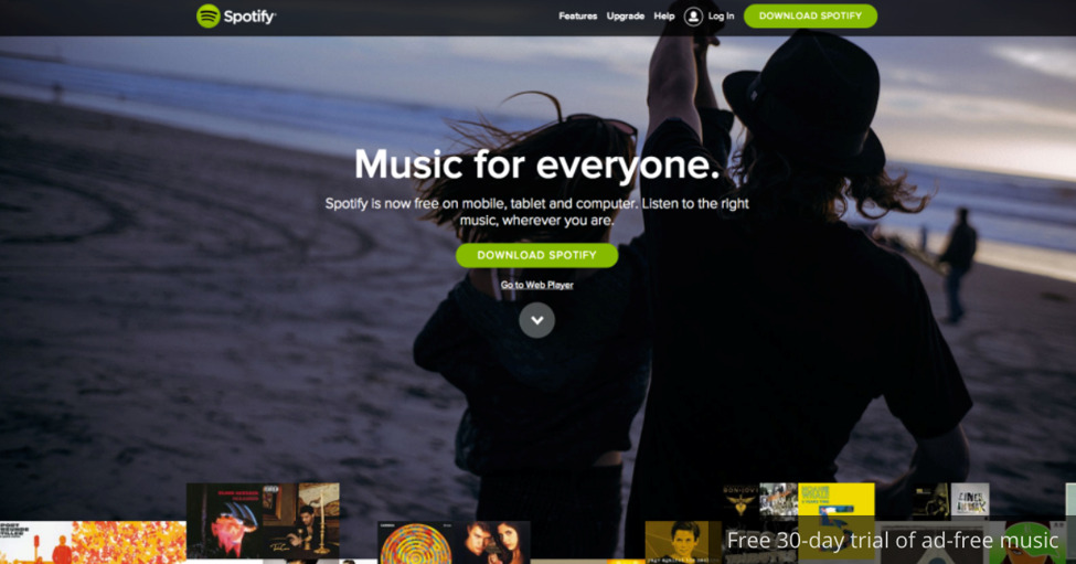 A screenshot of Spotify app